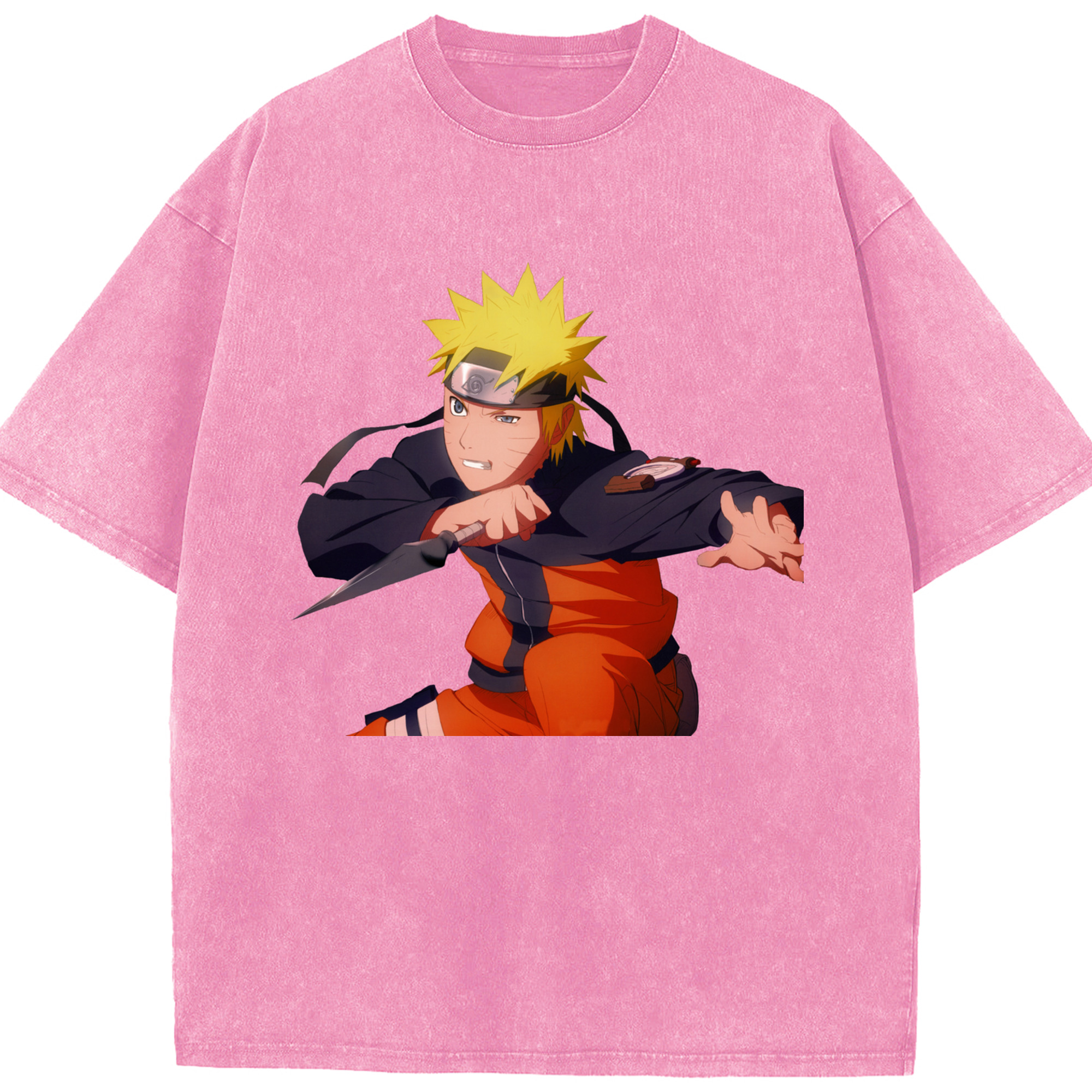 （画像用） NARUTO -ナルト- うずまき ナルト Uzumaki Naruto 綿100% ヴィンテージ風 半袖Tシャツ（フロントプリント）